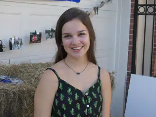 Emily in Cactus Dress at Graduation