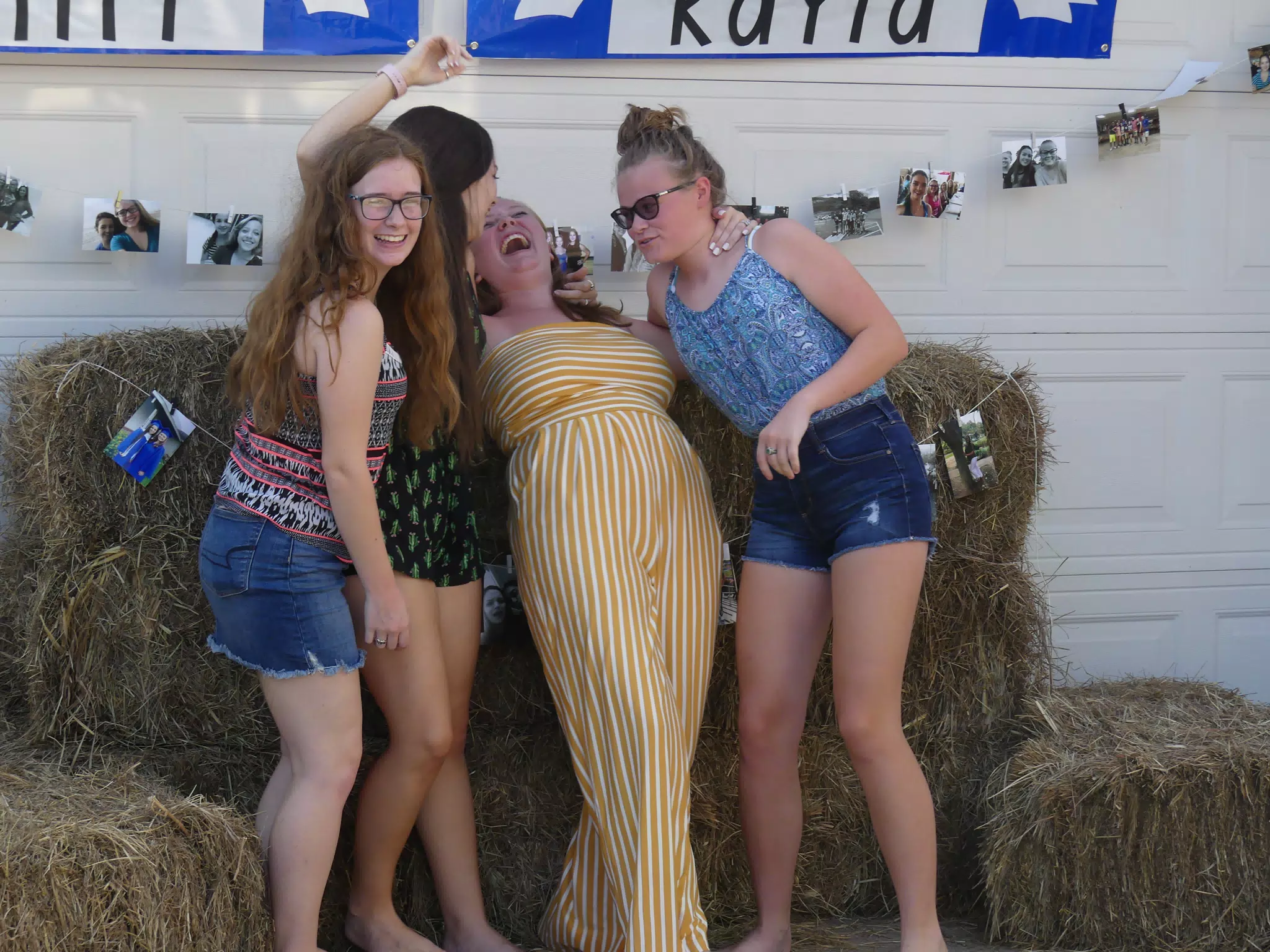 Teen Girls Laughing at Photo Shoot for Graduation