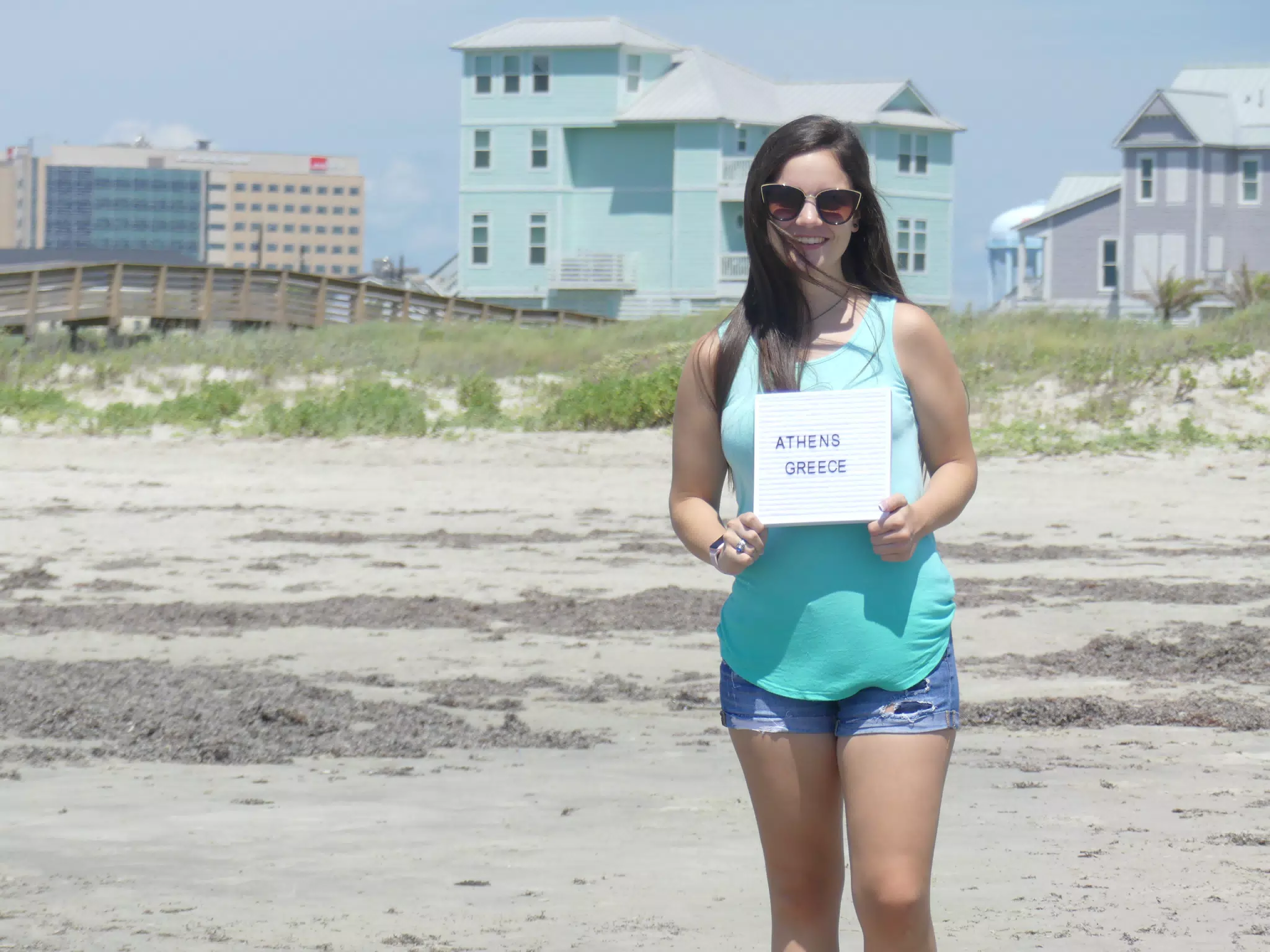 Emily Posing on Galveston Beach