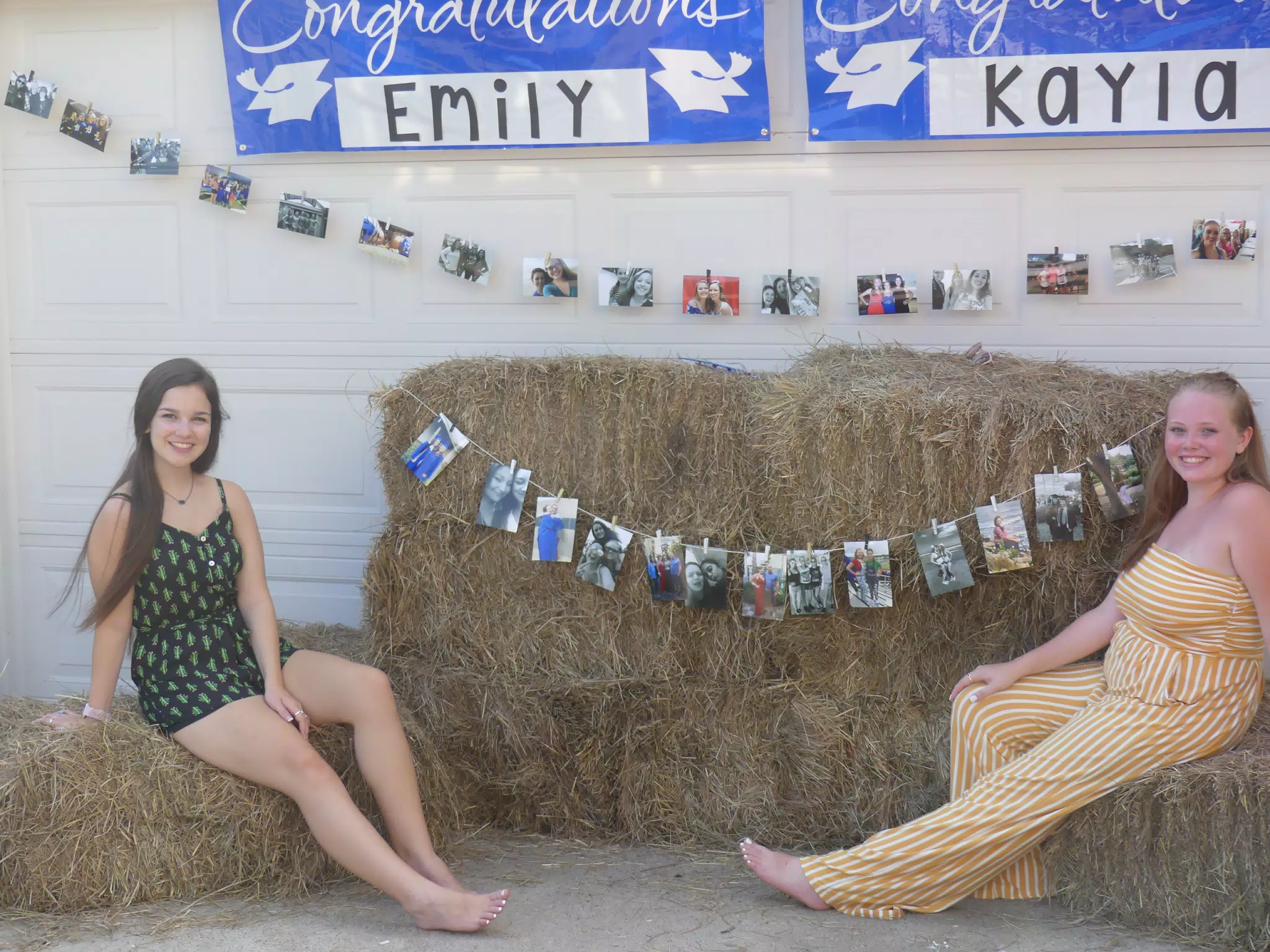Emily and Kayla Posing at Graduation Party