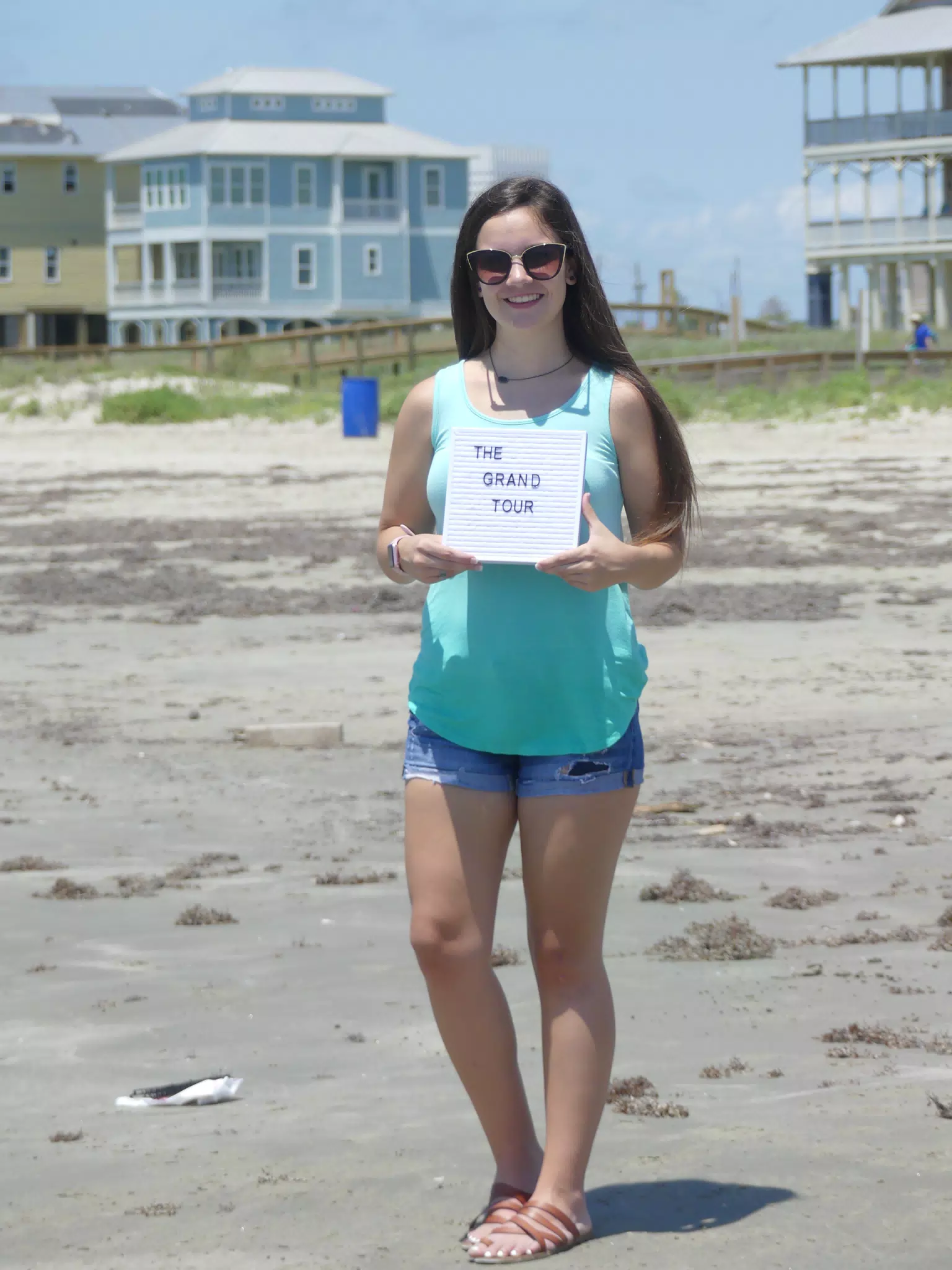 The Grand Tour Sign on Galveston Beach