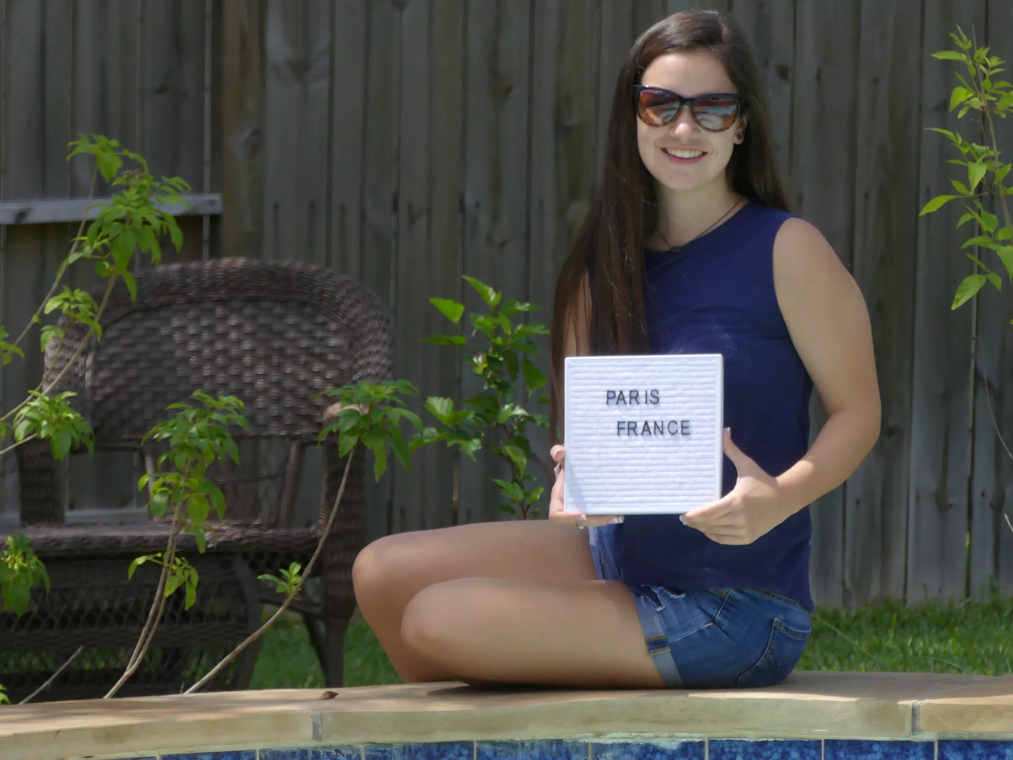 Teen Model with Sign