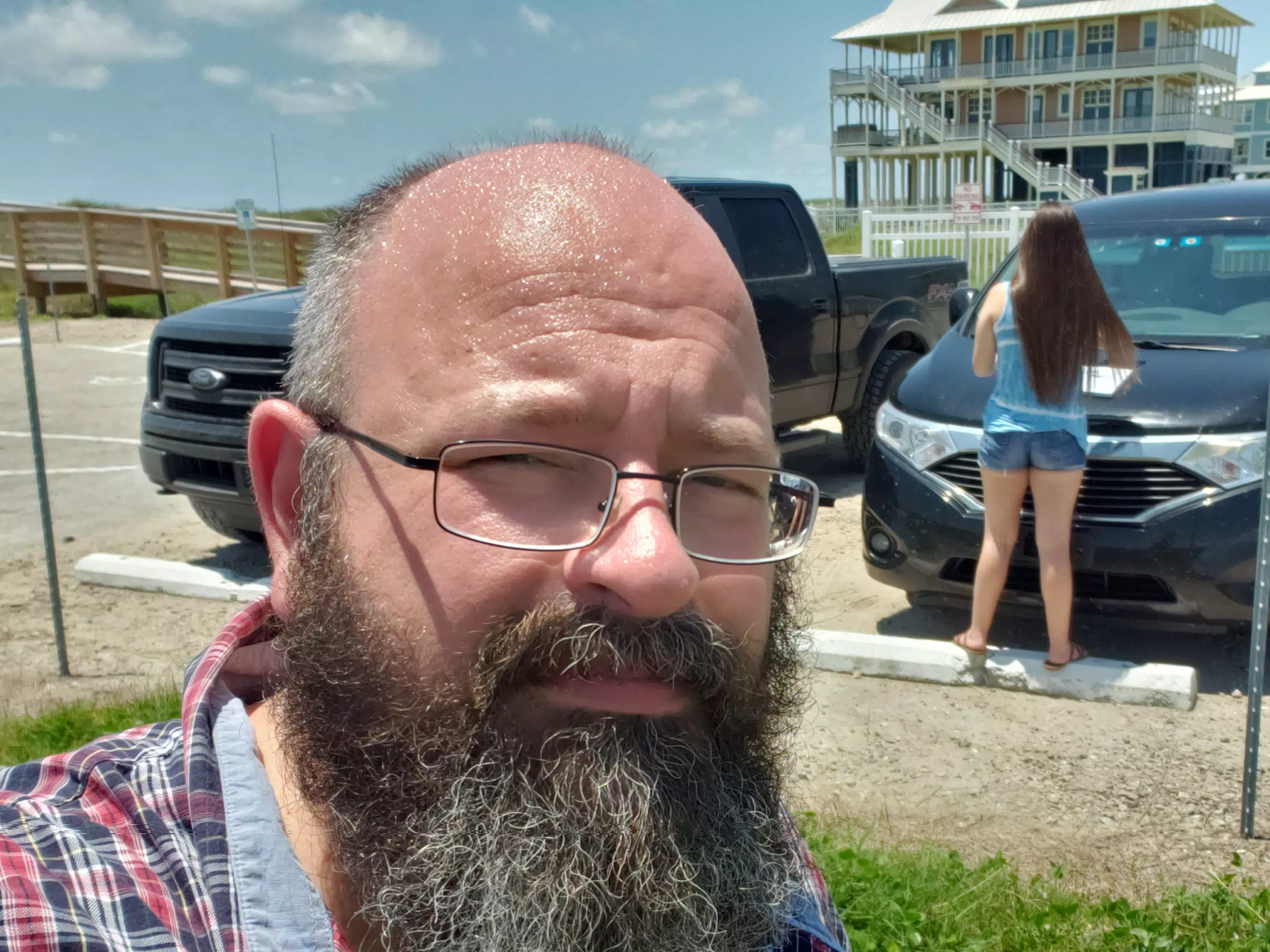 Scott & Emily Working on Photoshoot in Galveston