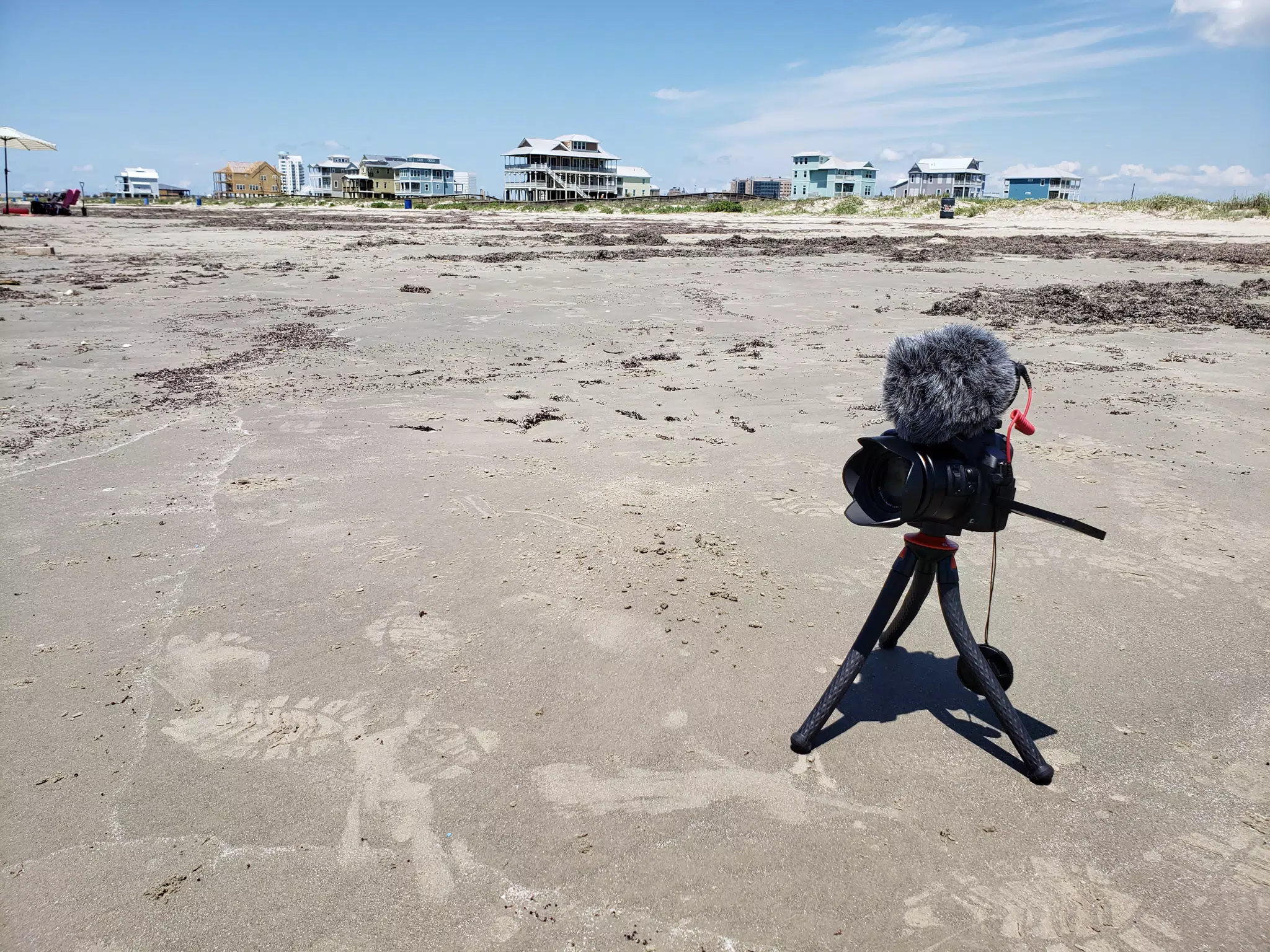 Panasonic Lumix FZ300 on Galveston Beach on Tripod