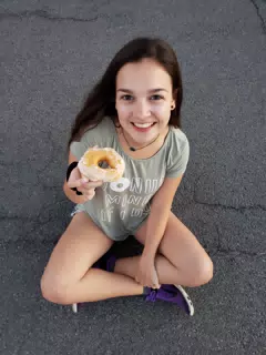 Emily with a Donut