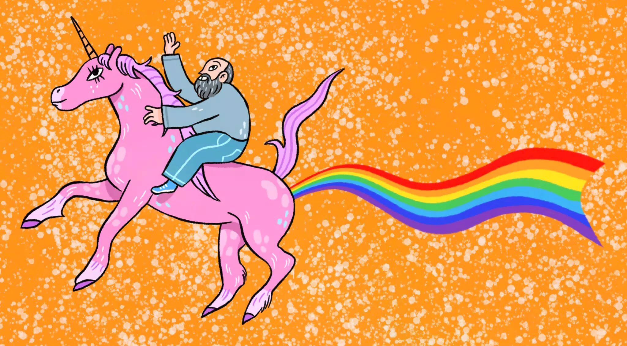 Scott Alan Miller Riding a Unicorn Pooping a Rainbow