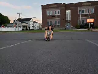 Emily Sitting with Donut