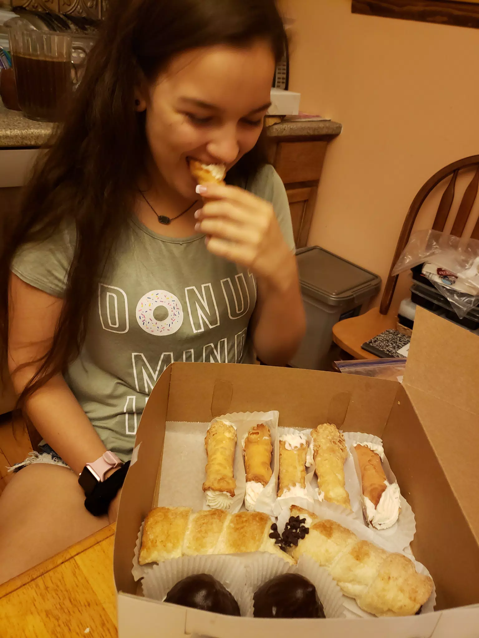 Emily Having a Cannolo