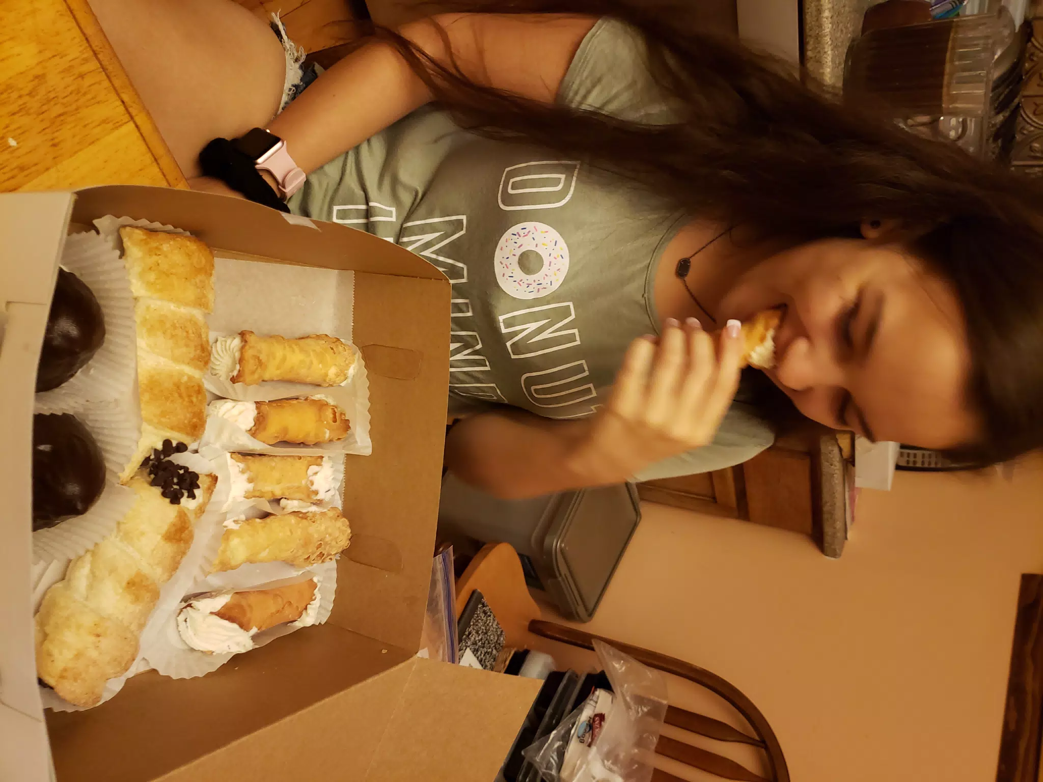 Emily with Box of Canoli