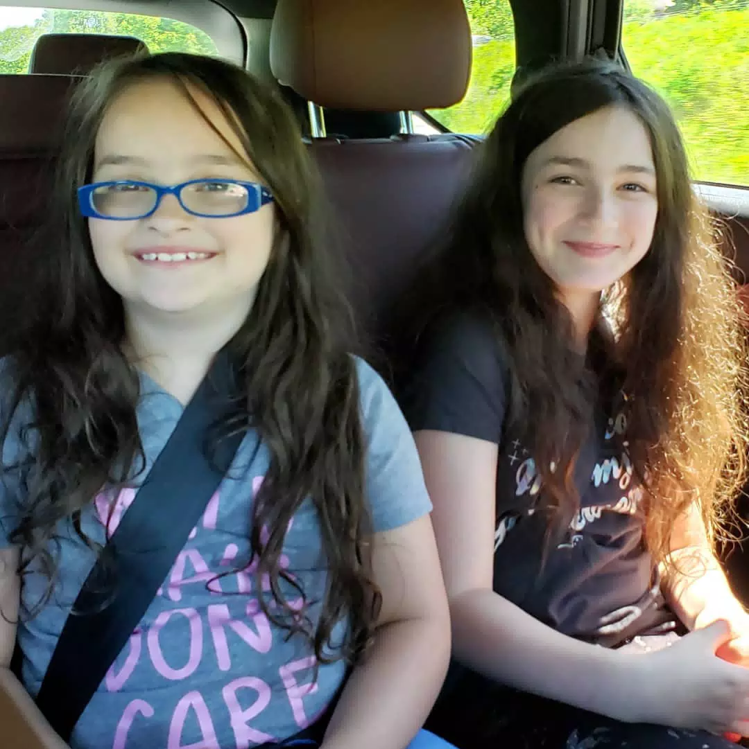 Luciana and Liesl Riding in the Mazda CX9 to the Masonic Home in Utica
