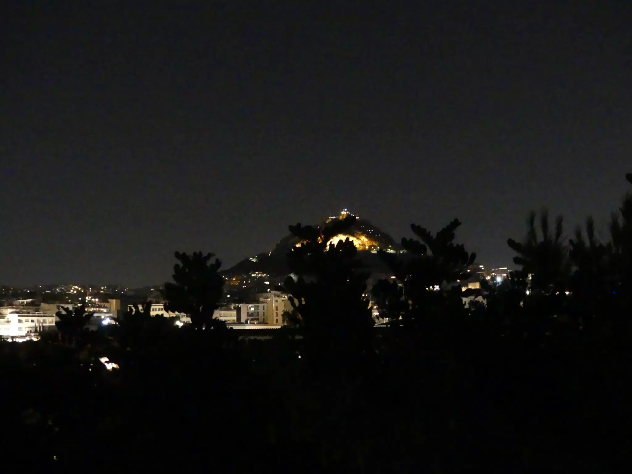Mount in Athens at Night