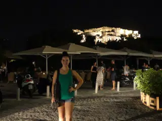 Emily in Front of the Pathenon