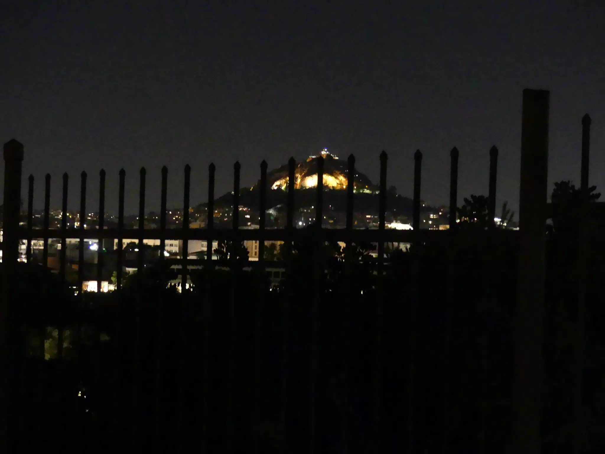 Mount in Athens at Night