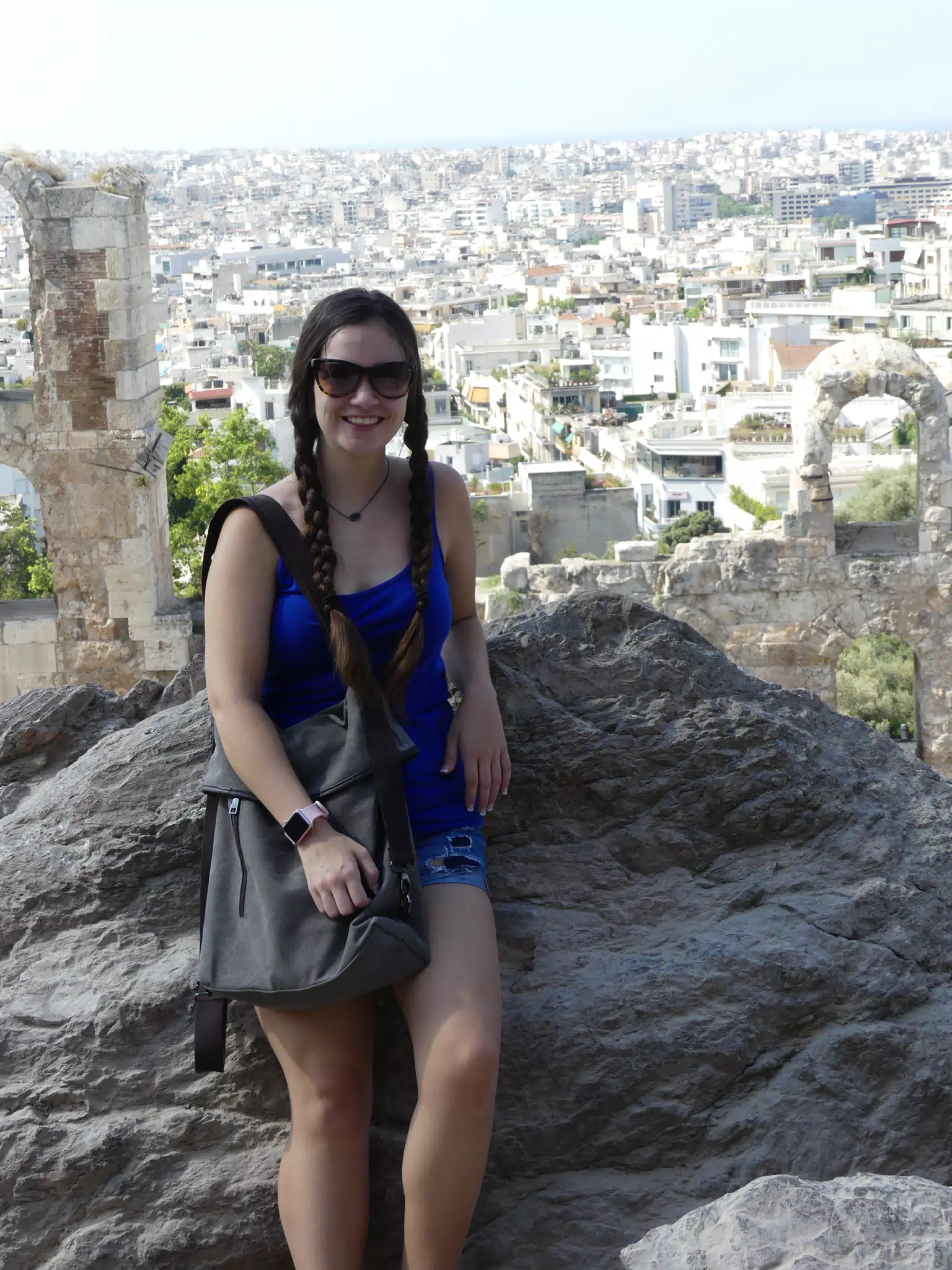 Emily in Front of Athens, Greece