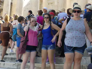 Madeline, Emily & Dominica at the Acropolis