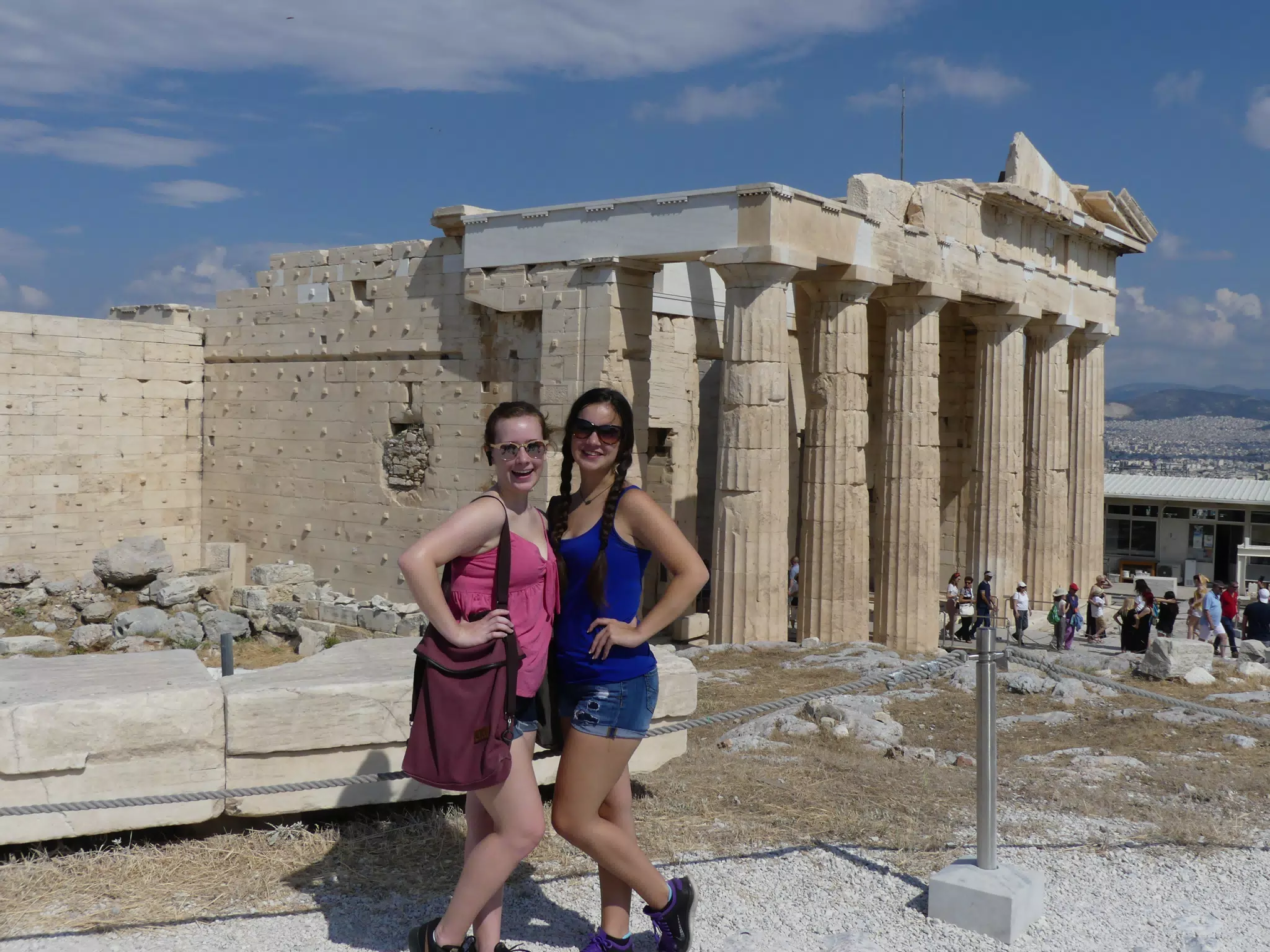 Madeline and Emily at the Acropolis in Athens