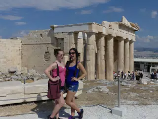 Madeline and Emily at the Acropolis