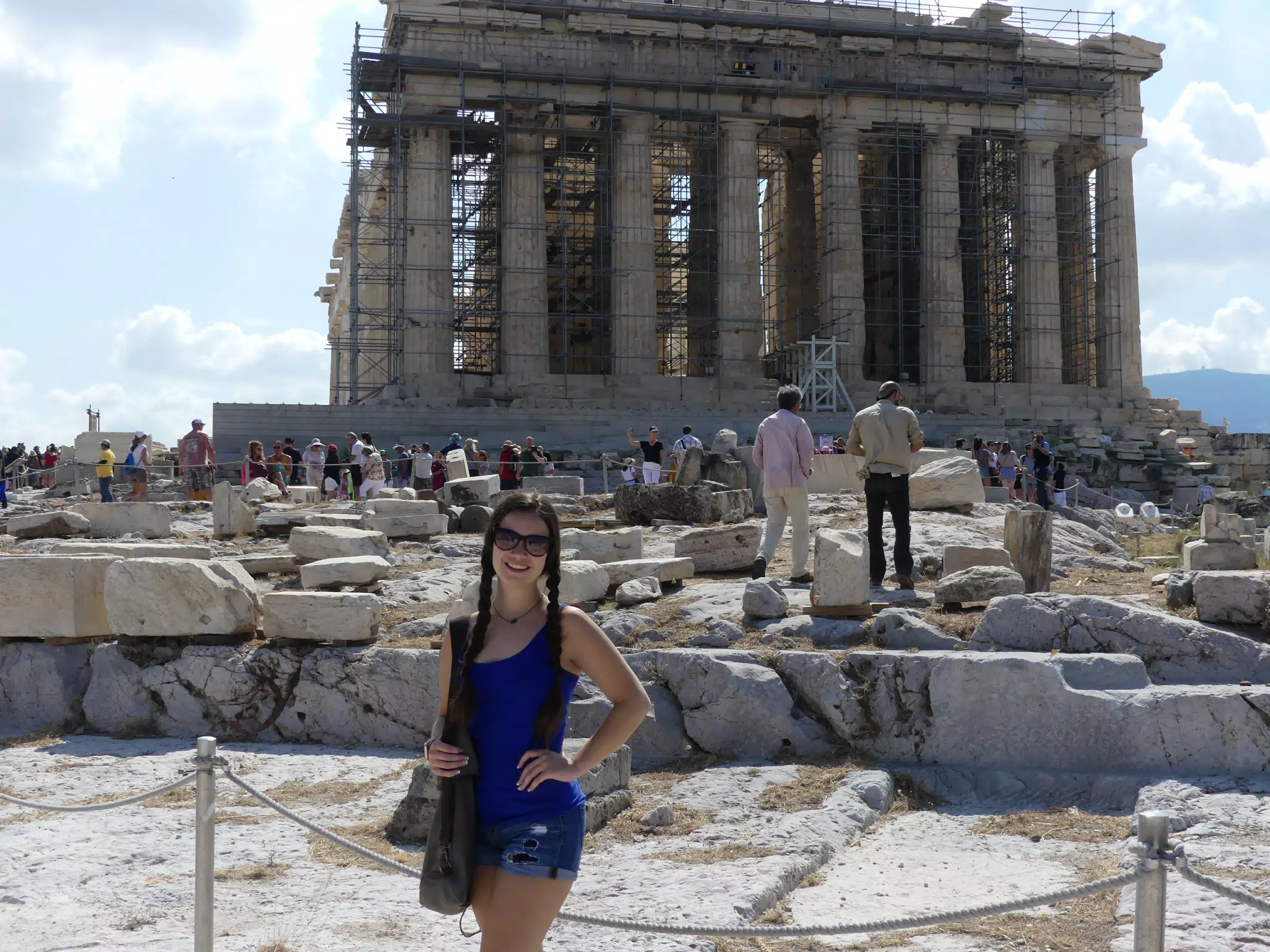 Emily Grice at the Parthenon in Greece