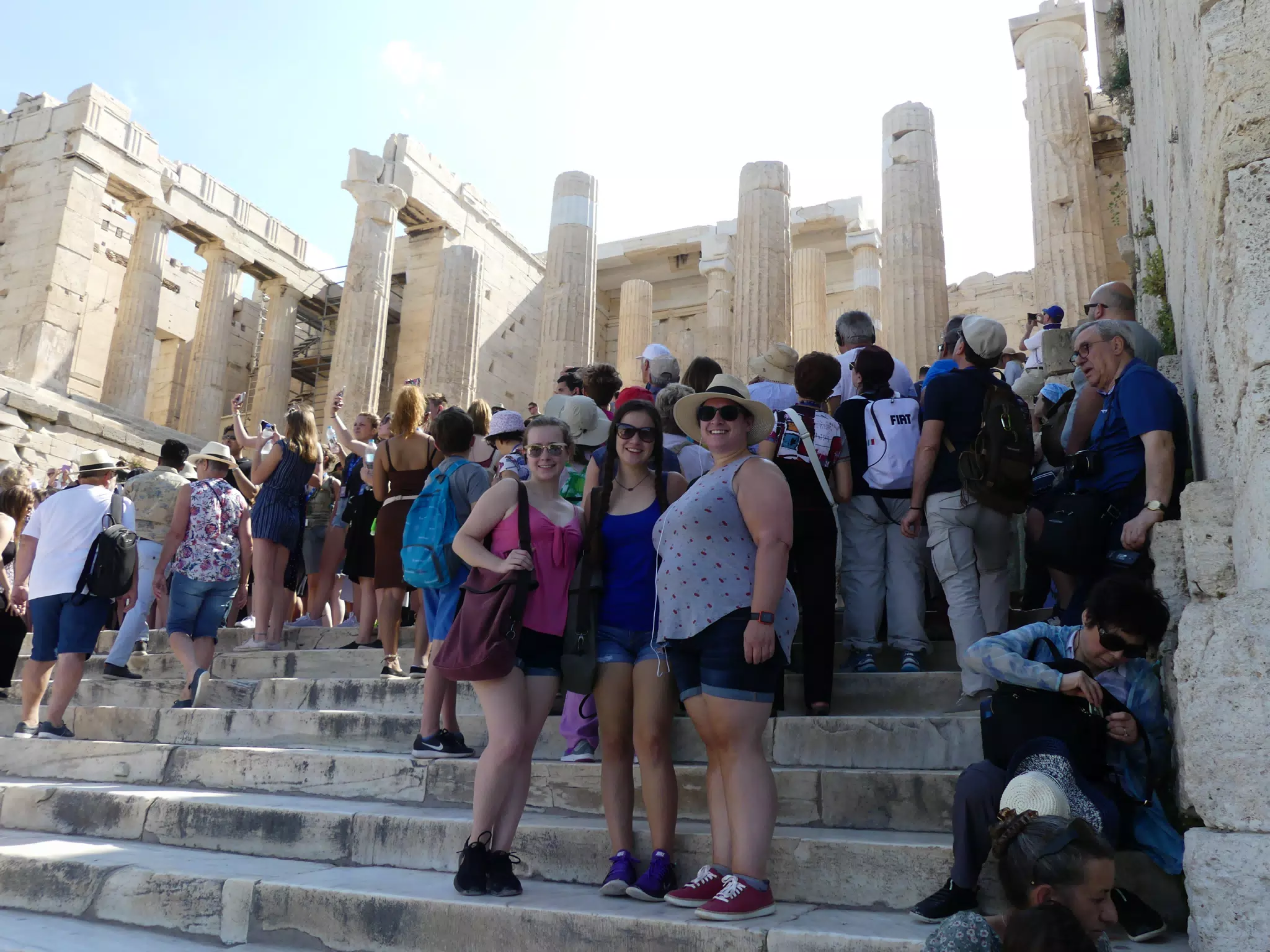 Madeline, Emily and Dominica at the Acropolis