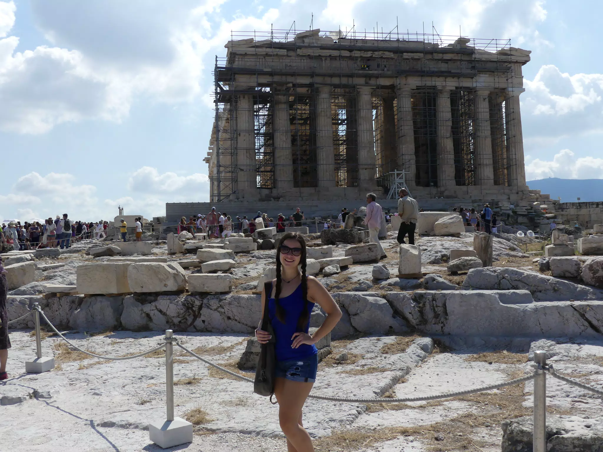 Emily Grice at the Parthenon in Athens