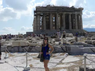 Emily Grice at the Parthenon in Athens