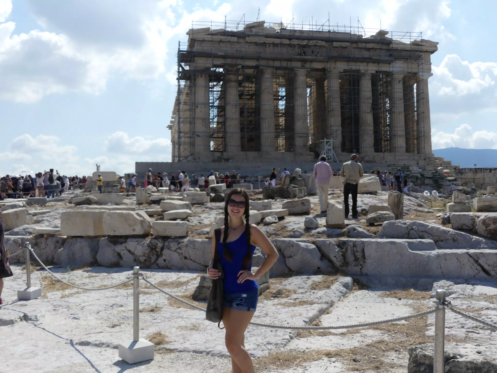 Emily Grice at the Parthenon in Greece