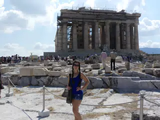 Emily Grice at the Parthenon in Greece