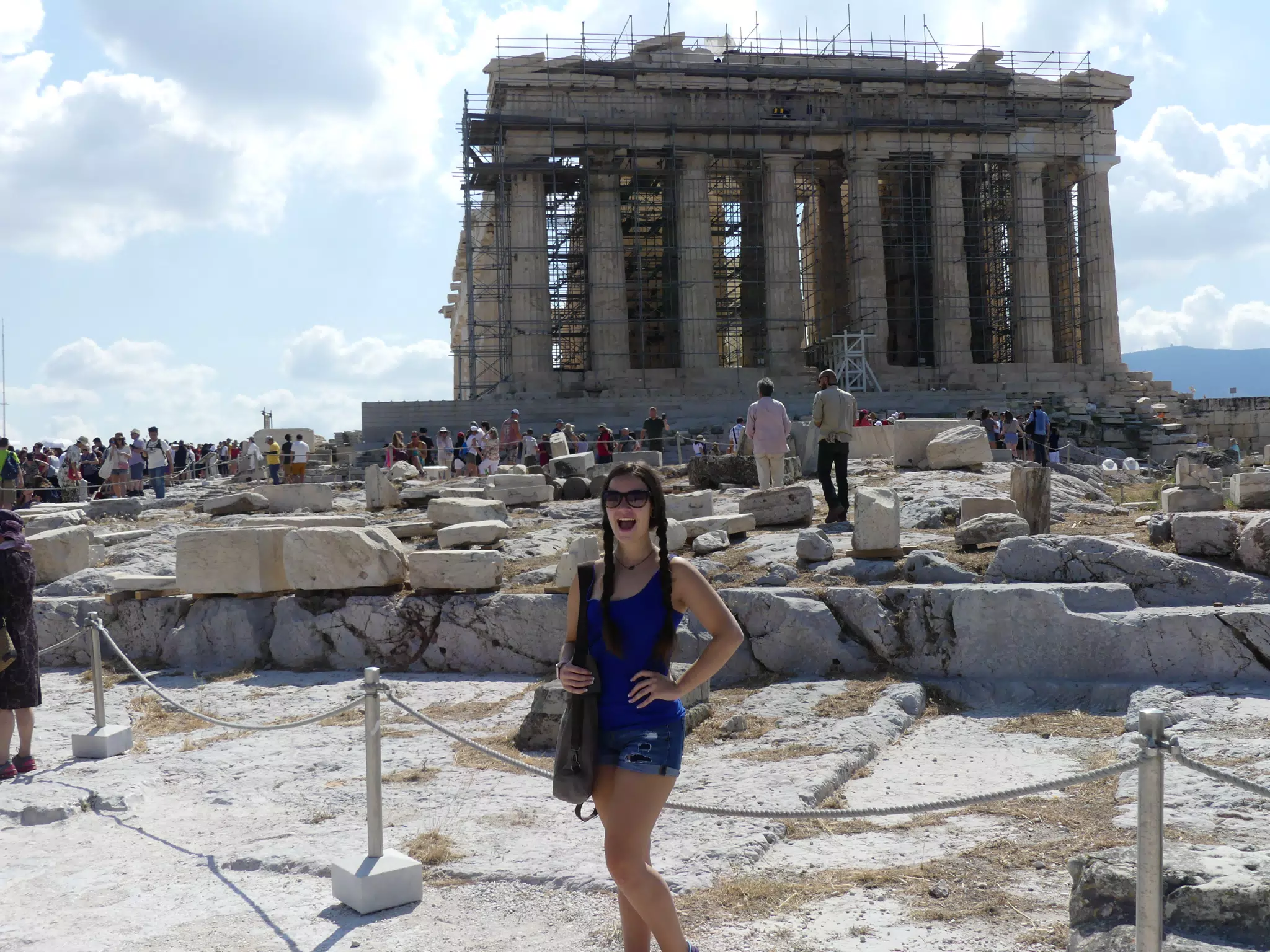 Emily Grice at the Parthenon in Athens