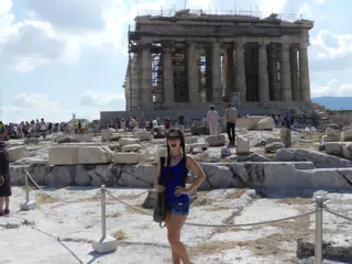 Emily Grice at the Parthenon in Athens
