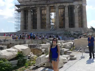Emily Grice at the Parthenon in Athens