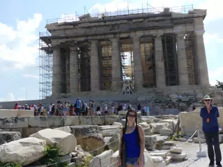 Emily Grice at the Parthenon in Athens