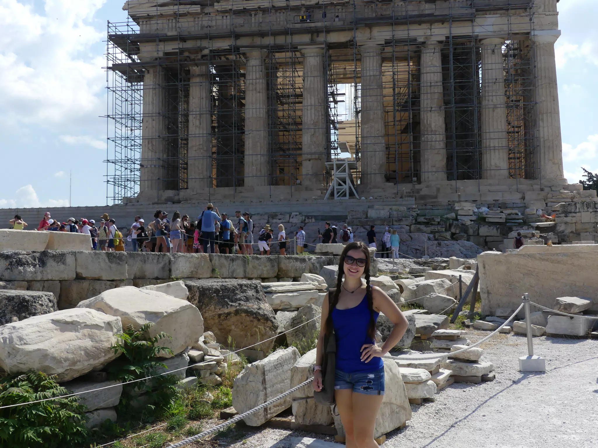 Emily Grice at the Parthenon in Greece