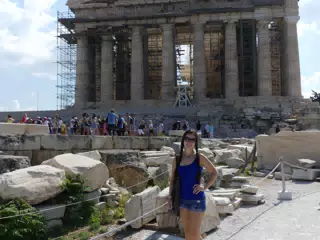 Emily Grice at the Parthenon in Greece