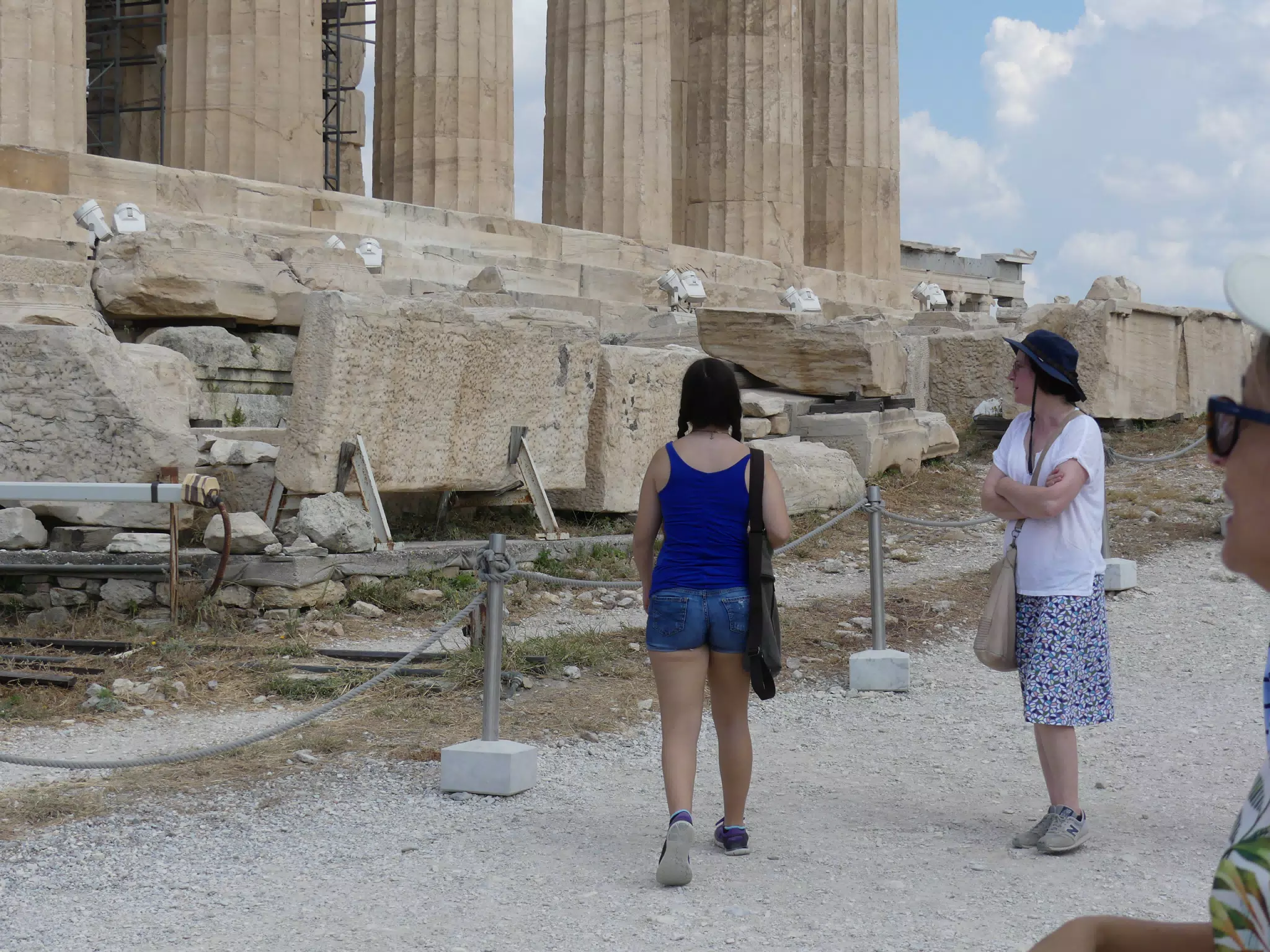 Girl Walking Around the Acropolis