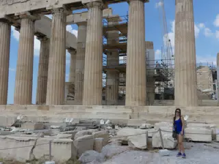Emily at the Parthenon
