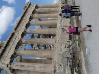 Madeline in Front of the Parthenon