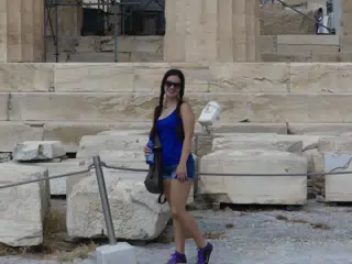 Emily at the Parthenon