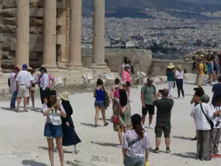 Teens Checking Out the Parthenon