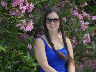 Emily with Flowers