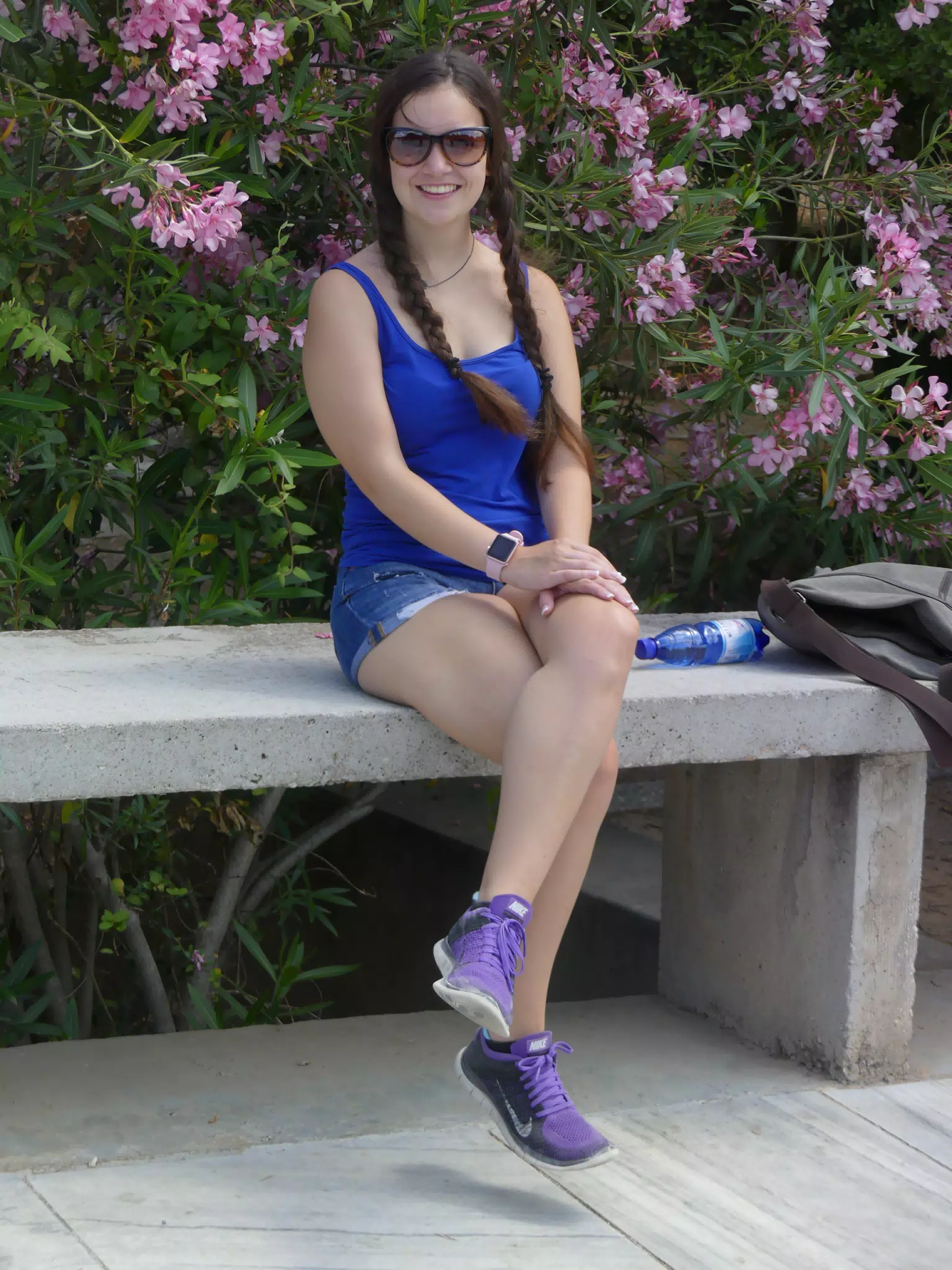 Emily on Bench in Athens