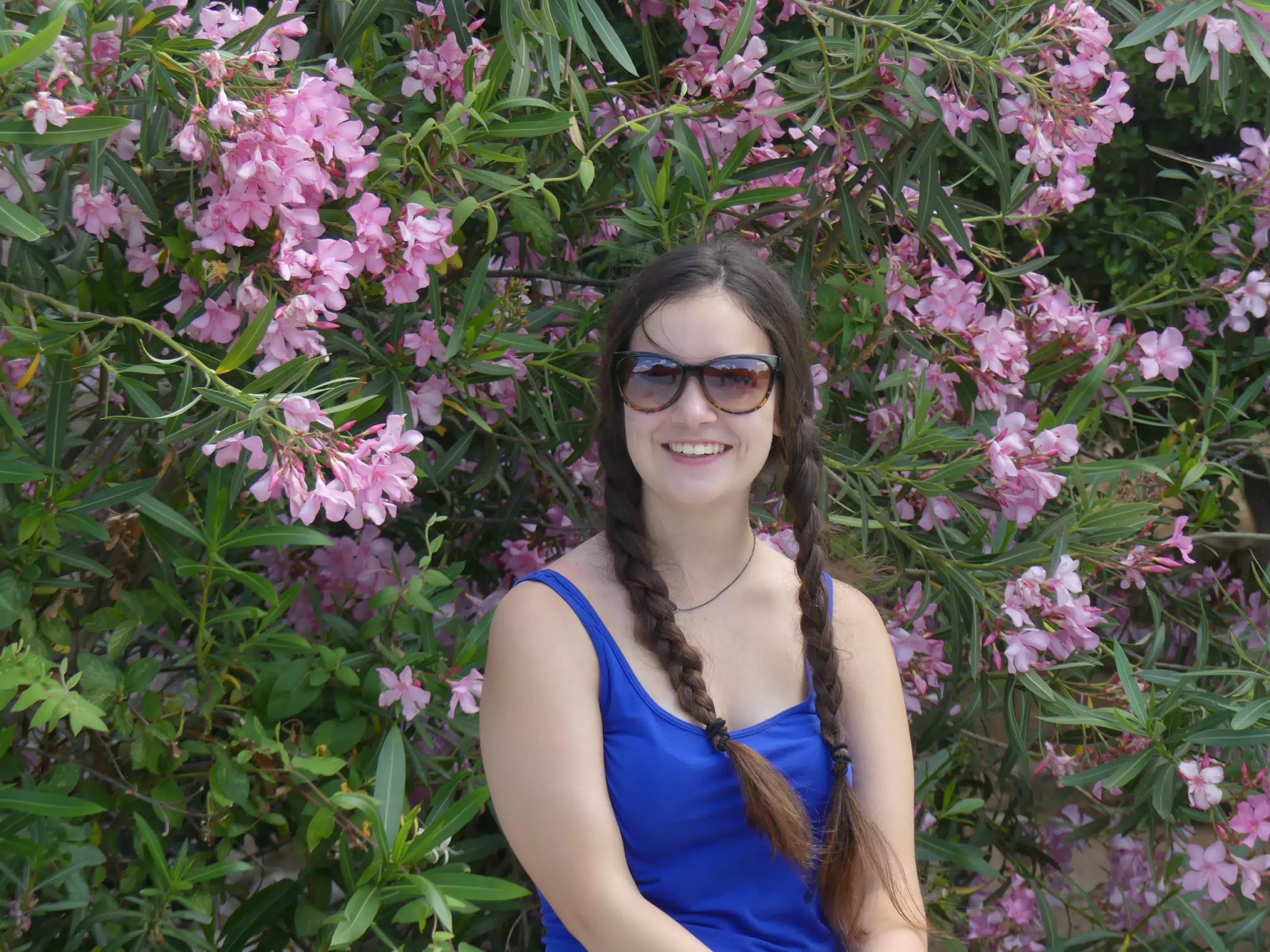 Emily with Flowers in Athens