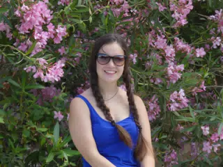 Emily with Flowers in Athens