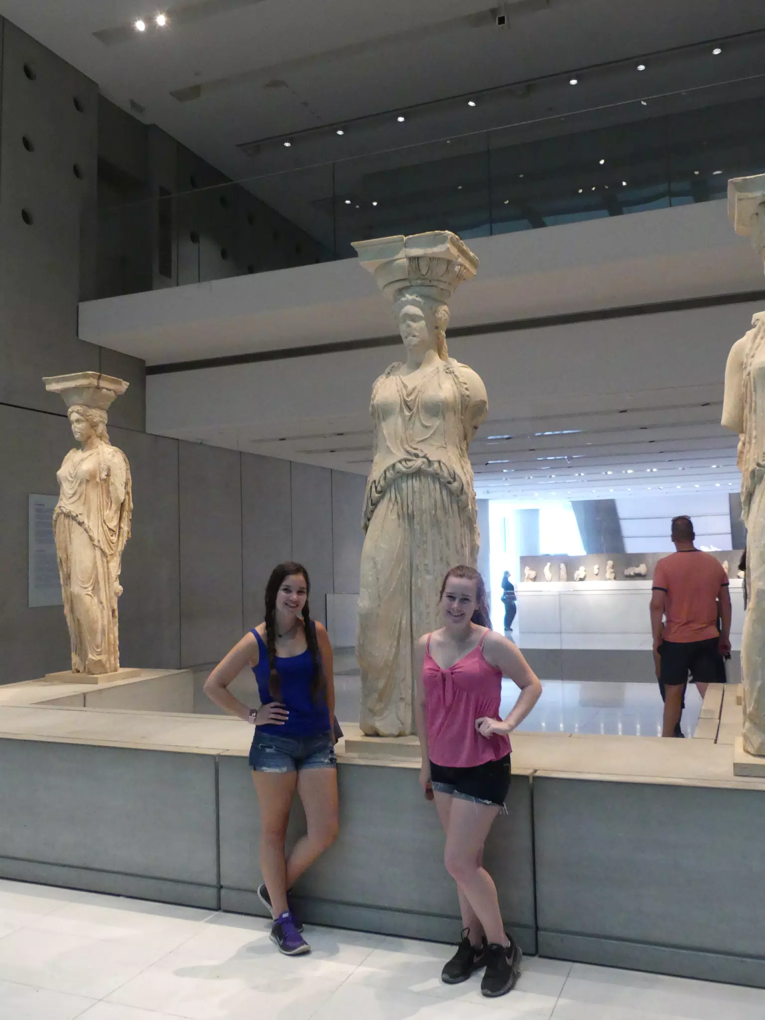 Emily and Madeline in the New Acropolis Museum