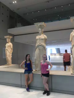 Emily and Madeline in the New Acropolis Museum