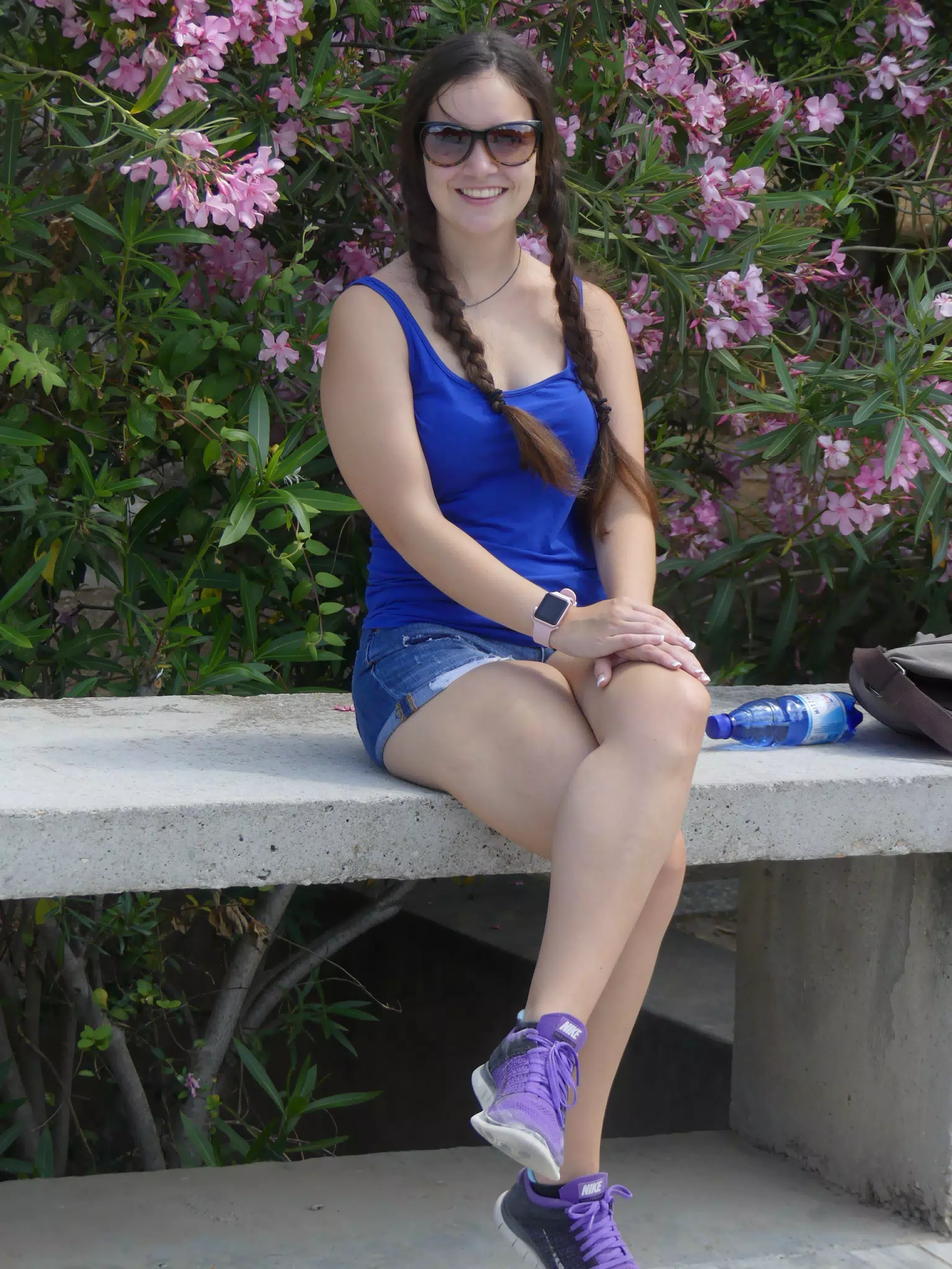 Emily on Bench in Athens