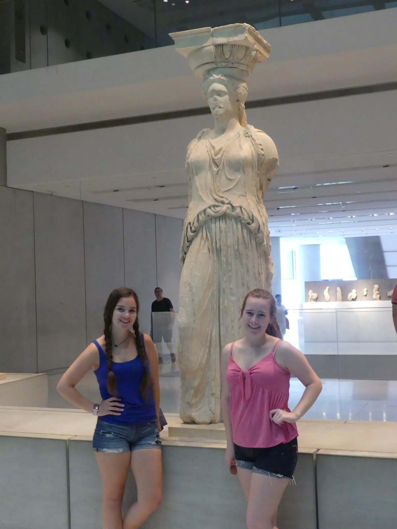 Emily and Madeline in the New Acropolis Museum