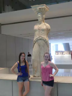 Emily and Madeline in the New Acropolis Museum