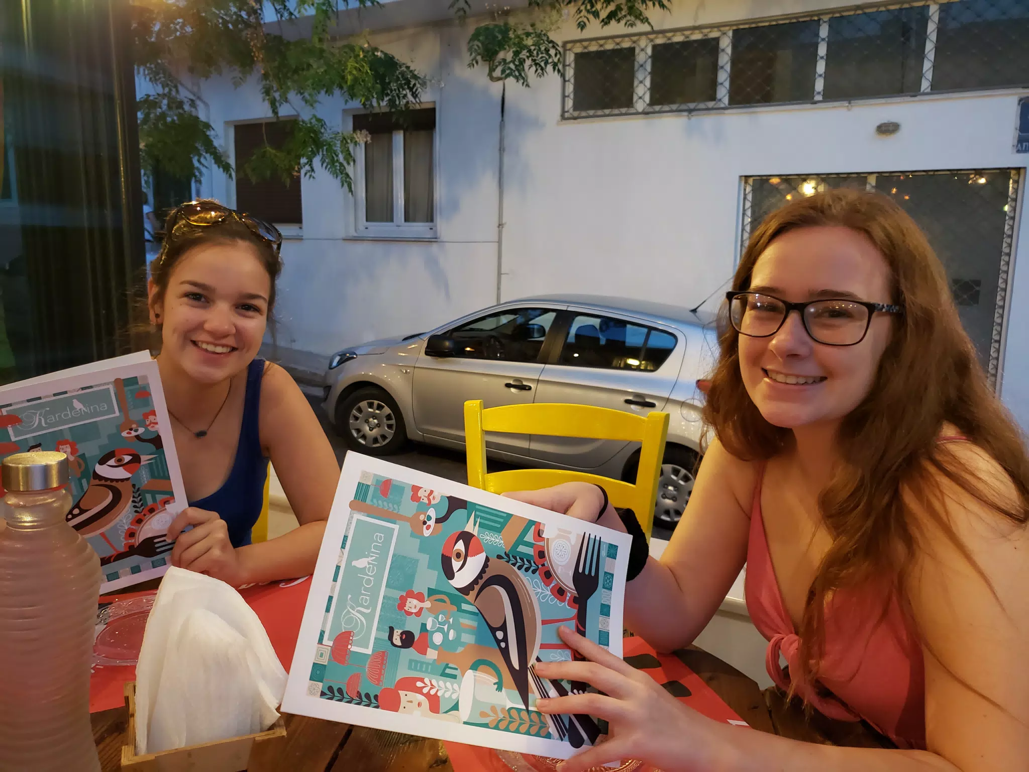 Emily and Madeline at Karderina in Athens