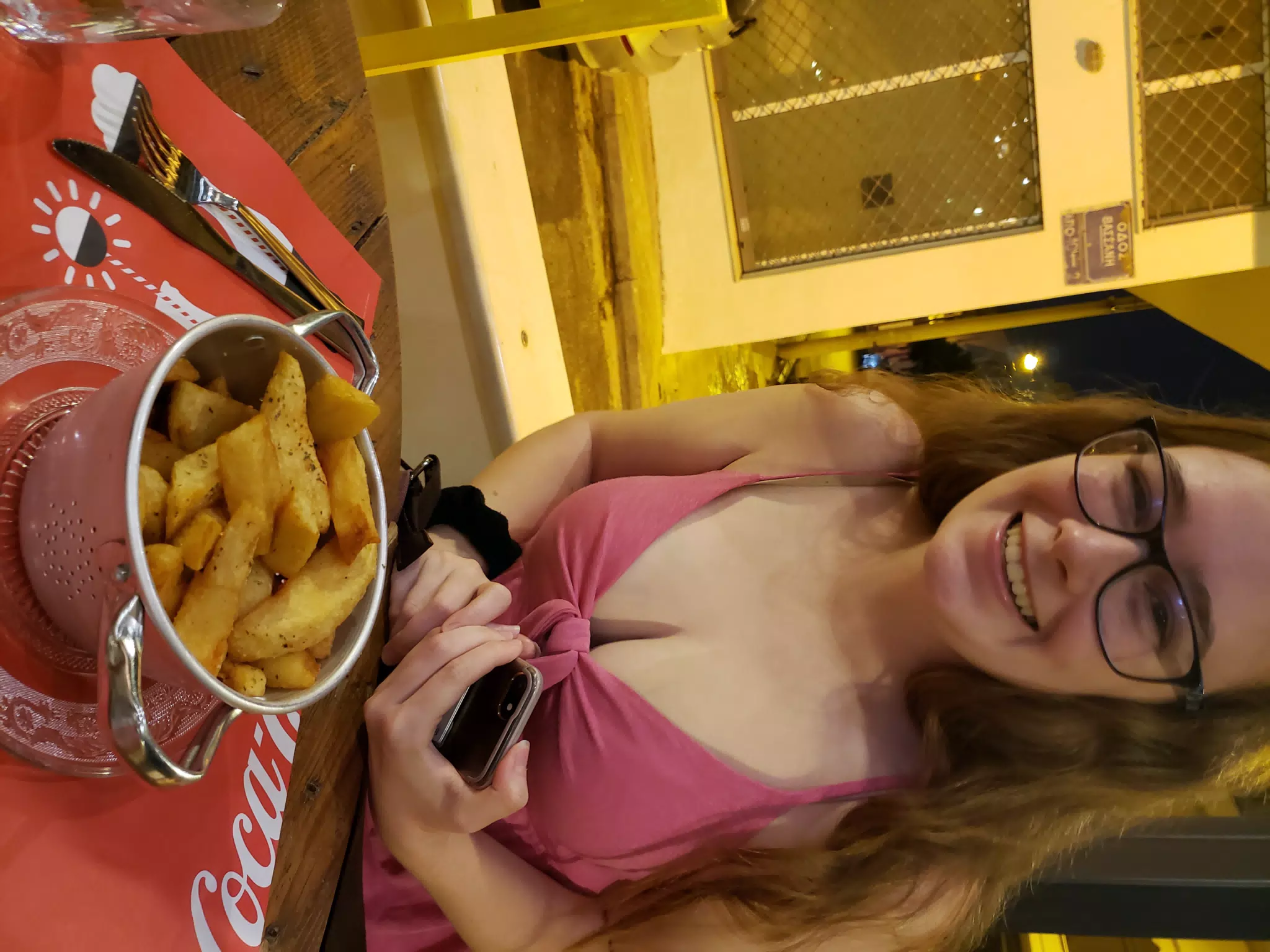 Madeline with Fries in Athens