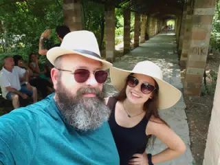 Scott and Emily in Athens at the Park